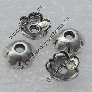 Bead caps, Fashion Zinc Alloy Jewelry Findings, Lead-free, 4x2mm, Sold by Bag