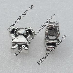Beads, Fashion Zinc Alloy Jewelry Findings, Lead-free, Animal 13x13mm hole:1mm, Sold by Bag