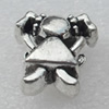 Beads, Fashion Zinc Alloy Jewelry Findings, Lead-free, Animal 13x13mm hole:1mm, Sold by Bag