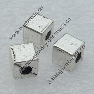 Beads, Fashion Zinc Alloy Jewelry Findings, Lead-free, 4x4mm hole:1mm, Sold by Bag