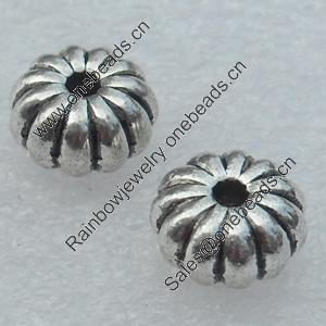 Beads, Fashion Zinc Alloy Jewelry Findings, Lead-free, 7x3.5mm hole:1mm, Sold by Bag