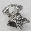 Europe Beads, Fashion Zinc Alloy Jewelry Findings, Lead-free, 13x11mm, hole:5mm, Sold by Bag