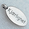 Message charm, Fashion Zinc Alloy Jewelry Findings, Lead-free, 15x24mm, Sold by Bag