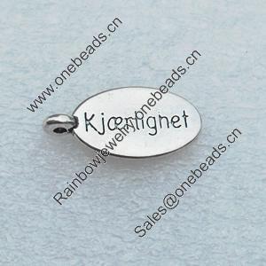 Message charm, Fashion Zinc Alloy Jewelry Findings, Lead-free, 15x24mm, Sold by Bag