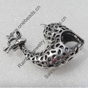 Hollow Bali Pendant, Zinc Alloy Jewelry Findings, Lead-free, Animal 44x29mm, Sold by Bag