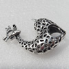 Hollow Bali Pendant, Zinc Alloy Jewelry Findings, Lead-free, Animal 44x29mm, Sold by Bag