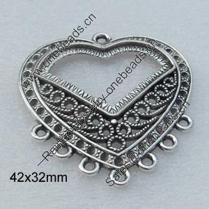 Connector, Fashion Zinc Alloy Jewelry Findings, Lead-free, 56x52mm, Sold by Bag