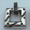 Pendant/Charm, Fashion Zinc Alloy Jewelry Findings, Lead-free, Quadrangle 29x37mm, Sold by Bag