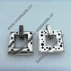 Pendant/Charm, Fashion Zinc Alloy Jewelry Findings, Lead-free, Quadrangle 29x37mm, Sold by Bag