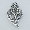 Pendant/Charm, Fashion Zinc Alloy Jewelry Findings, Lead-free, Leaf 51x28mm, Sold by Bag