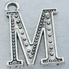Pendant/Charm, Fashion Zinc Alloy Jewelry Findings, Lead-free, Letter 26x18mm, Sold by Bag