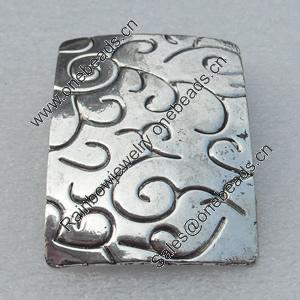 Pendant/Charm, Fashion Zinc Alloy Jewelry Findings, Lead-free, Rectangle 46x34mm, Sold by Bag