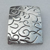 Pendant/Charm, Fashion Zinc Alloy Jewelry Findings, Lead-free, Rectangle 46x34mm, Sold by Bag