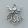 Pendant/Charm, Fashion Zinc Alloy Jewelry Findings, Lead-free, Angel 21x16mm, Sold by Bag