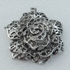 Pendant/Charm, Fashion Zinc Alloy Jewelry Findings, Lead-free, Flower 50x46mm, Sold by Bag