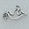 Pendant/Charm, Fashion Zinc Alloy Jewelry Findings, Lead-free, Animal 18x11mm, Sold by Bag