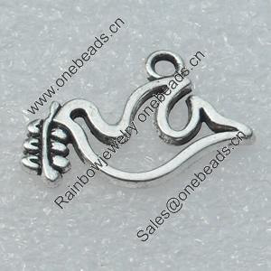Pendant/Charm, Fashion Zinc Alloy Jewelry Findings, Lead-free, Animal 18x11mm, Sold by Bag