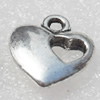 Pendant/Charm, Fashion Zinc Alloy Jewelry Findings, Lead-free, Heart 12x12mm, Sold by Bag