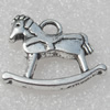 Pendant/Charm, Fashion Zinc Alloy Jewelry Findings, Lead-free, Cockhorse 21x17mm, Sold by Bag