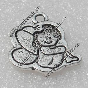 Pendant/Charm, Fashion Zinc Alloy Jewelry Findings, Lead-free, 18x18mm, Sold by Bag