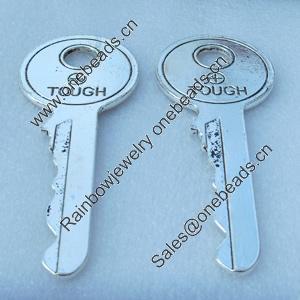 Pendant/Charm, Fashion Zinc Alloy Jewelry Findings, Lead-free, Key 105x44mm, Sold by Bag