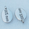 Message charm, Fashion Zinc Alloy Jewelry Findings, Lead-free, 19x10mm, Sold by Bag