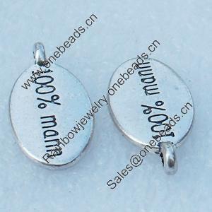 Message charm, Fashion Zinc Alloy Jewelry Findings, Lead-free, 19x10mm, Sold by Bag