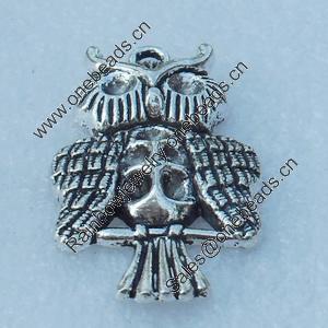 Pendant/Charm, Fashion Zinc Alloy Jewelry Findings, Lead-free, Animal 39x22mm, Sold by Bag