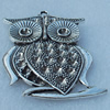 Pendant/Charm, Fashion Zinc Alloy Jewelry Findings, Lead-free, Animal 55x38mm, Sold by Bag