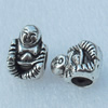 Europe Beads, Fashion Zinc Alloy Jewelry Findings, Lead-free, 15x10mm, hole:6mm, Sold by Bag