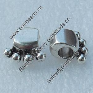 Europe Beads, Fashion Zinc Alloy Jewelry Findings, Lead-free, 7x12mm, hole:5mm, Sold by Bag