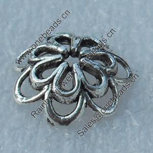 Bead caps, Fashion Zinc Alloy Jewelry Findings, Lead-free, 14x3mm, Sold by Bag