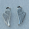 Pendant/Charm, Fashion Zinc Alloy Jewelry Findings, Lead-free, Wings 17x6mm, Sold by Bag