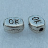 Beads, Fashion Zinc Alloy Jewelry Findings, Lead-free, 6x5mm, hole:1mm, Sold by Bag