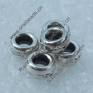 Beads, Fashion Zinc Alloy Jewelry Findings, Lead-free, 3x1mm, hole:2mm, Sold by Bag