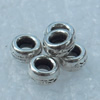 Beads, Fashion Zinc Alloy Jewelry Findings, Lead-free, 3x1mm, hole:2mm, Sold by Bag