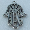 Pendant/Charm, Fashion Zinc Alloy Jewelry Findings, Lead-free, Hand 39x25mm, Sold by Bag