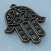 Pendant/Charm, Fashion Zinc Alloy Jewelry Findings, Lead-free, Hand 29x21mm, Sold by Bag