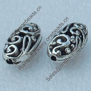 Hollow Bali Beads, Fashion Zinc Alloy Jewelry Findings, Lead-free, Oval 18x10mm, Sold by Bag