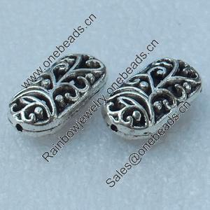 Hollow Bali Beads, Fashion Zinc Alloy Jewelry Findings, Lead-free, Oval 21x11mm, Sold by Bag