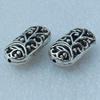 Hollow Bali Beads, Fashion Zinc Alloy Jewelry Findings, Lead-free, Oval 21x11mm, Sold by Bag
