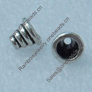 Bead caps, Fashion Zinc Alloy Jewelry Findings, Lead-free, 6x5mm, Sold by Bag