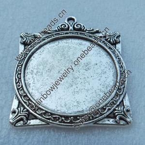 Zinc Alloy Cabochon Settings, Fashion jewelry findings, 51x42mm, inner dia:34mm, Sold by bag