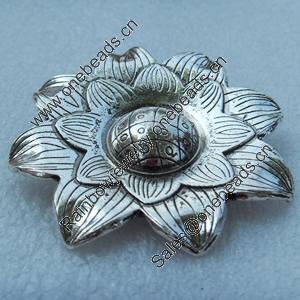 Pendant/Charm, Fashion Zinc Alloy Jewelry Findings, Lead-free, Flower 57x57x5mm, Sold by Bag