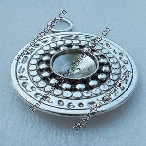 Zinc Alloy Cabochon Settings, Fashion jewelry findings, 58x58x6.5mm, inner dia:22mm, Sold by bag