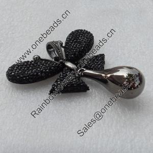 Zinc Alloy Pendant with Crystal Beads, Fashion Jewelry Findings, 68x59mm, Sold by PC