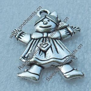 Pendant/Charm, Fashion Zinc Alloy Jewelry Findings, Lead-free, Children 34x26mm, Sold by Bag