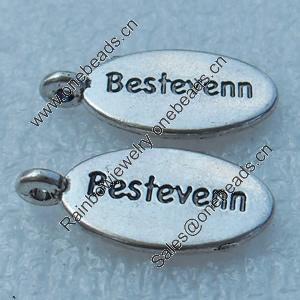 Message charm, Fashion Zinc Alloy Jewelry Findings, Lead-free, 19x10mm, Sold by Bag