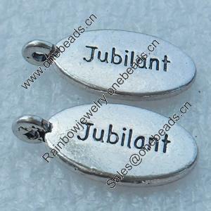 Message charm, Fashion Zinc Alloy Jewelry Findings, Lead-free, 19x10mm, Sold by Bag