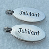 Message charm, Fashion Zinc Alloy Jewelry Findings, Lead-free, 19x10mm, Sold by Bag